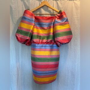 ANTONIO MELANI Multicolor Striped Midi Dress